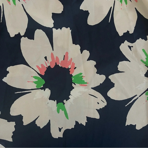 Ted Baker Dress Women’s 2 Chic Floral Midi Flare Puff Sleeve Navy Wedding Guest - Picture 6 of 13